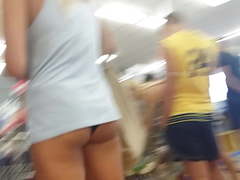 Upskirt Blond girl mini skirt xx