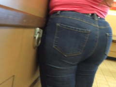 Brunette Ponytail MILF Stuffed Blue Jeans!