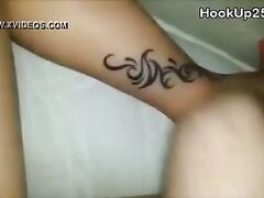 Pudgy chinese girl lets him fuck her backside