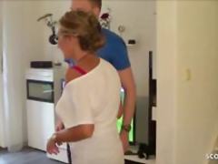 Cuckold Watch his German Wife While Fuck Young Delivery Guy